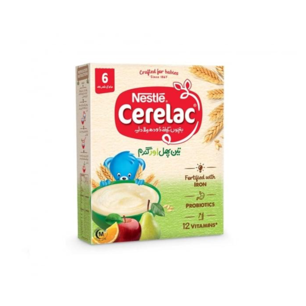 NESTLE CERELAC THREE FRUITS AND WHEAT 350 GM